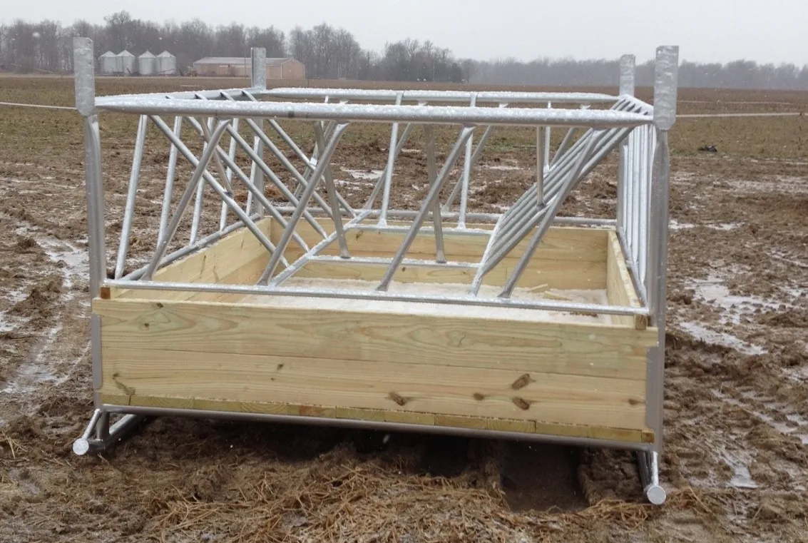 Combination Cattle Hay Feeder and Grain Feeder