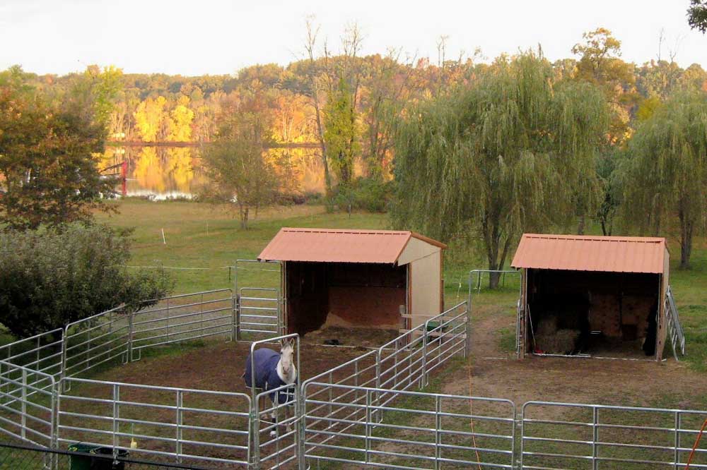 Wrangler run in horse sheds